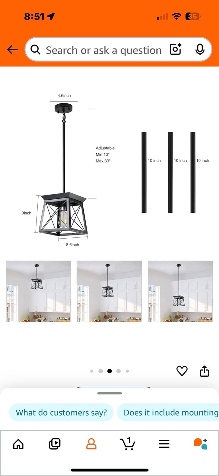 Farmhouse Pendant Light Fixture