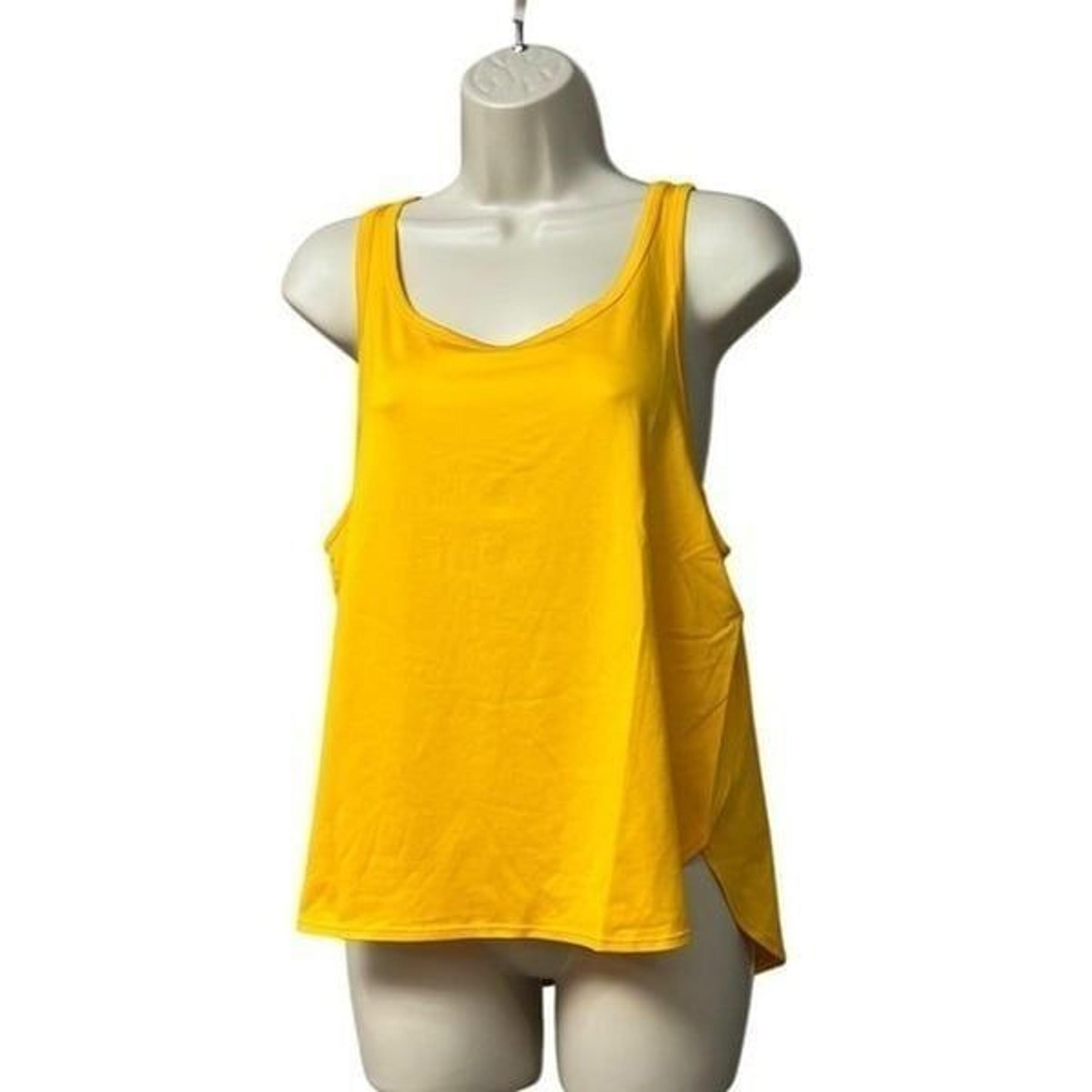 ASICS WOMEN'S SIDE SLIT SLEEVELESS TOP, Sunflower, Sz. M