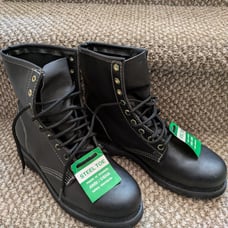 Steel toe Sears black leather men's /unisex work shoes size men's 8