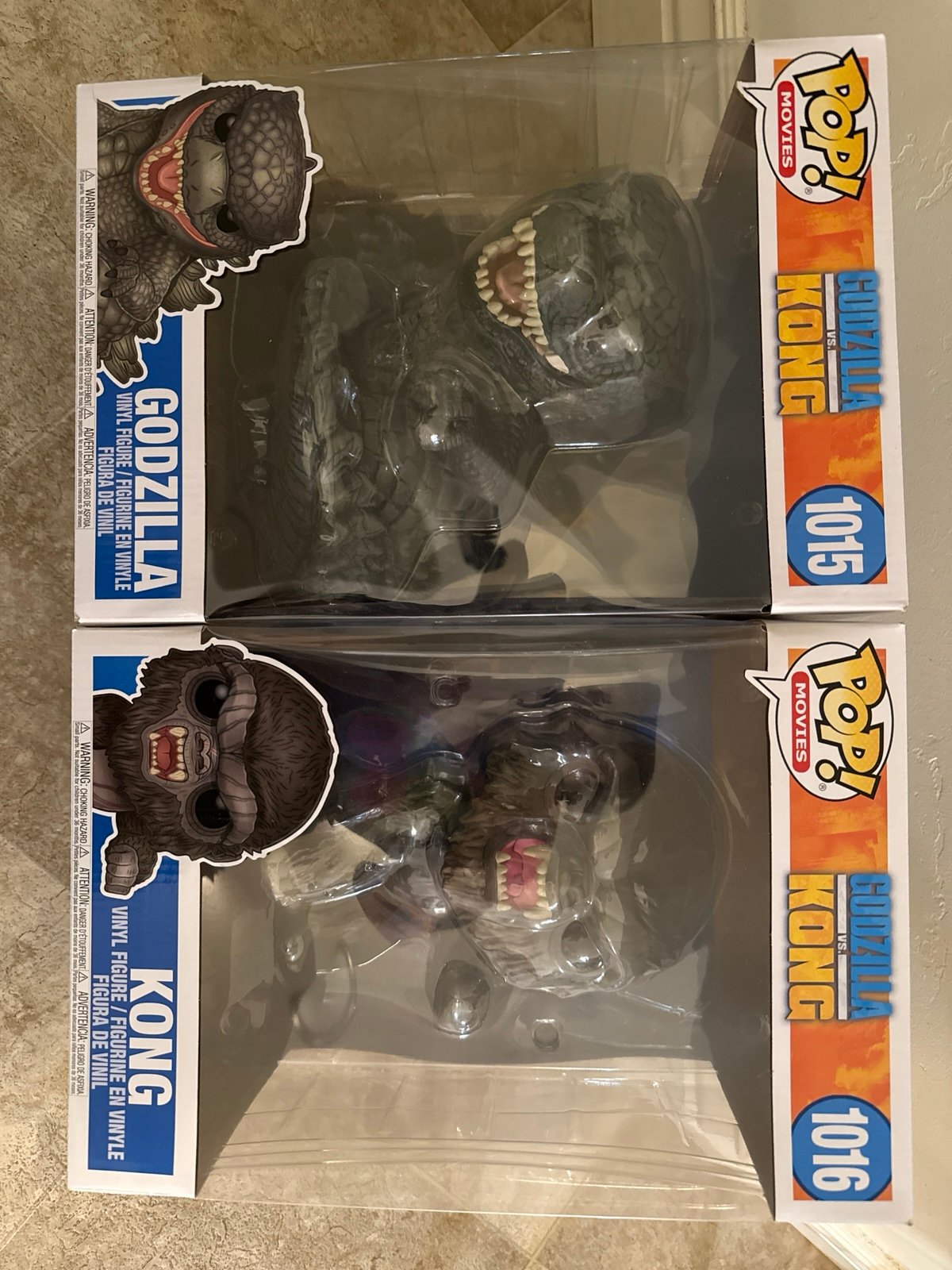 2 FUNKO POP Godzilla #1015 and Kong #1016 Godzilla vs KONG - JUMBO (10 inch)