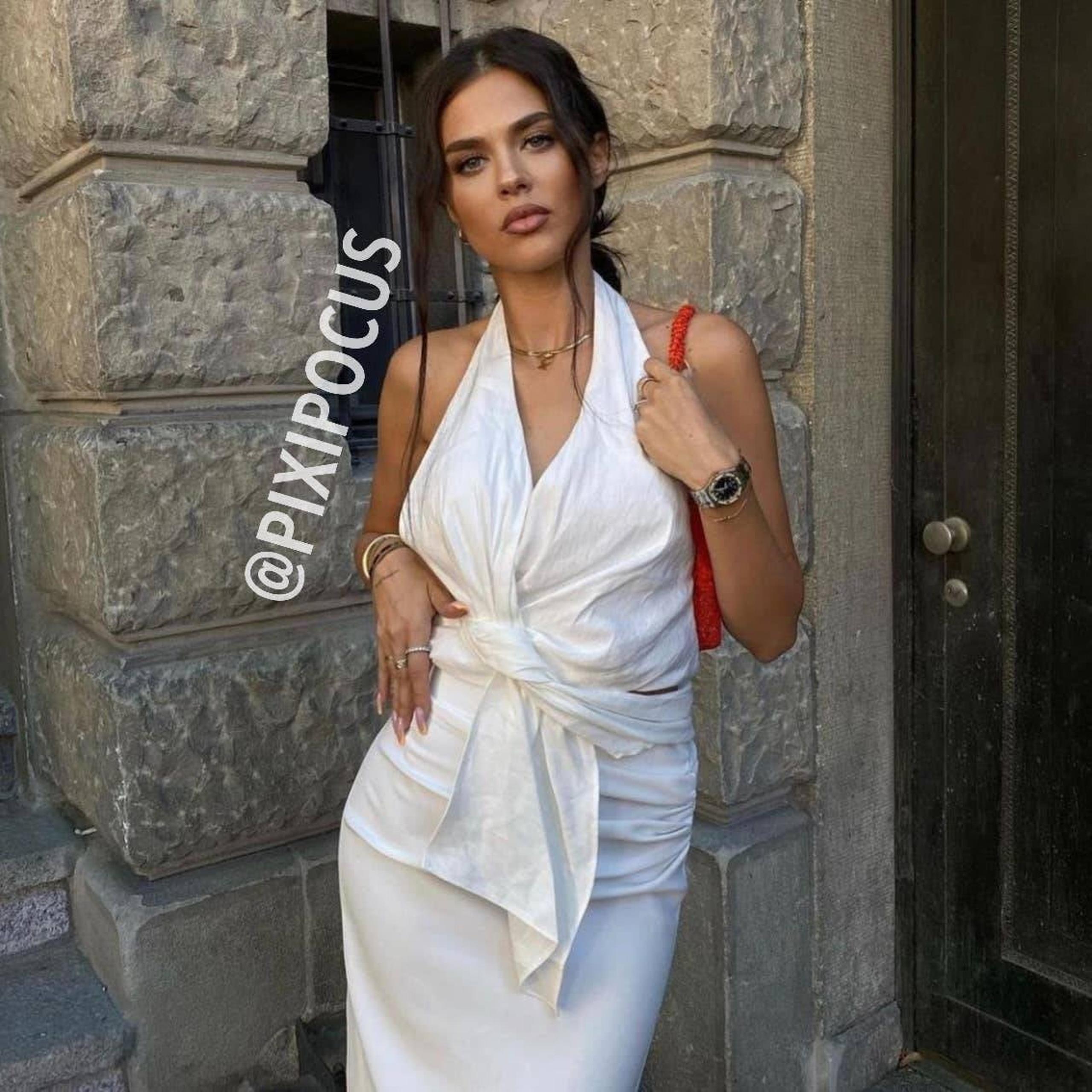 ZARA LINEN HALTER TOP / BLOUSE ECRU WHITE - SMALL