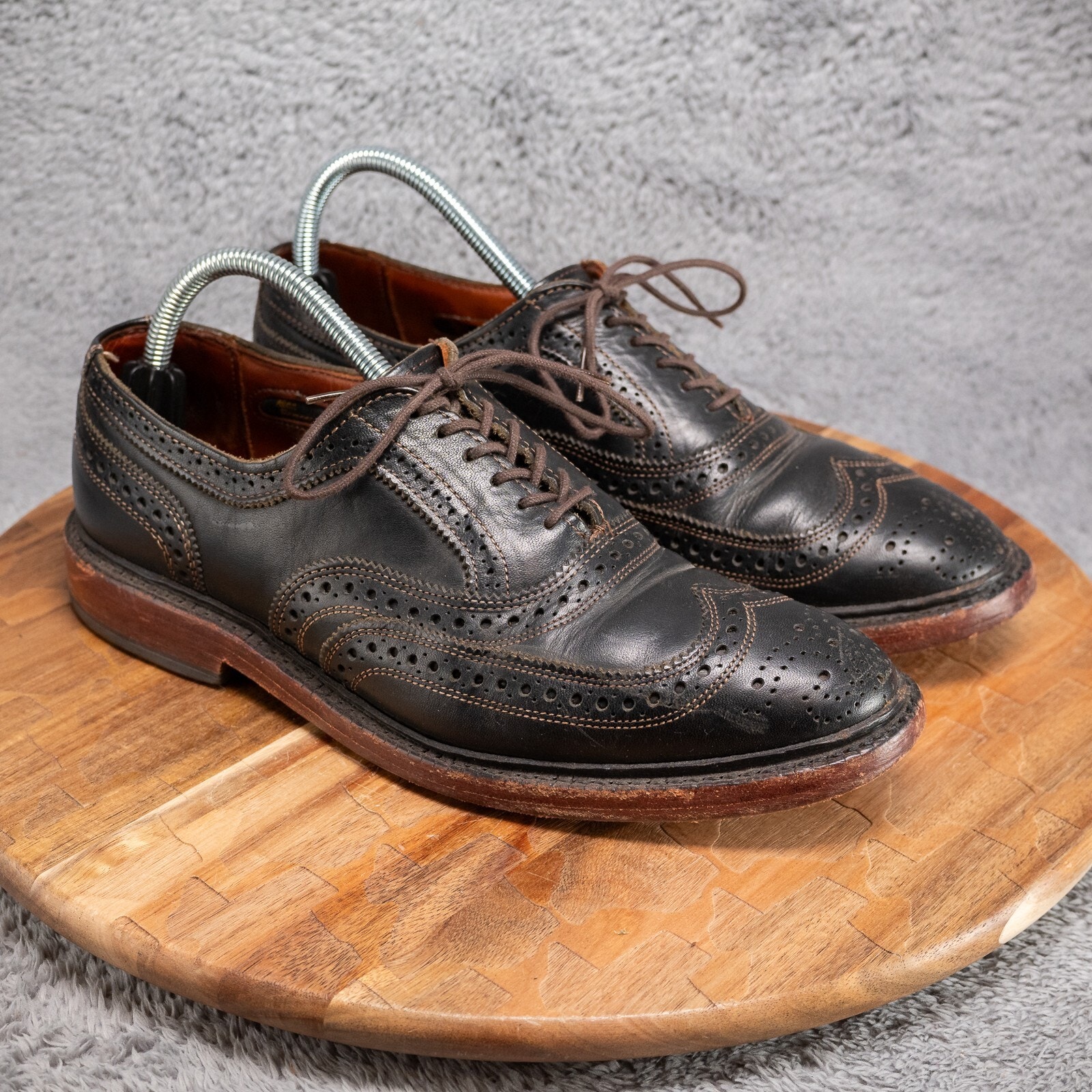 Allen Edmonds McTavish Wingtip Oxford Leather Brogue Black Dress Shoes 7.5 D
