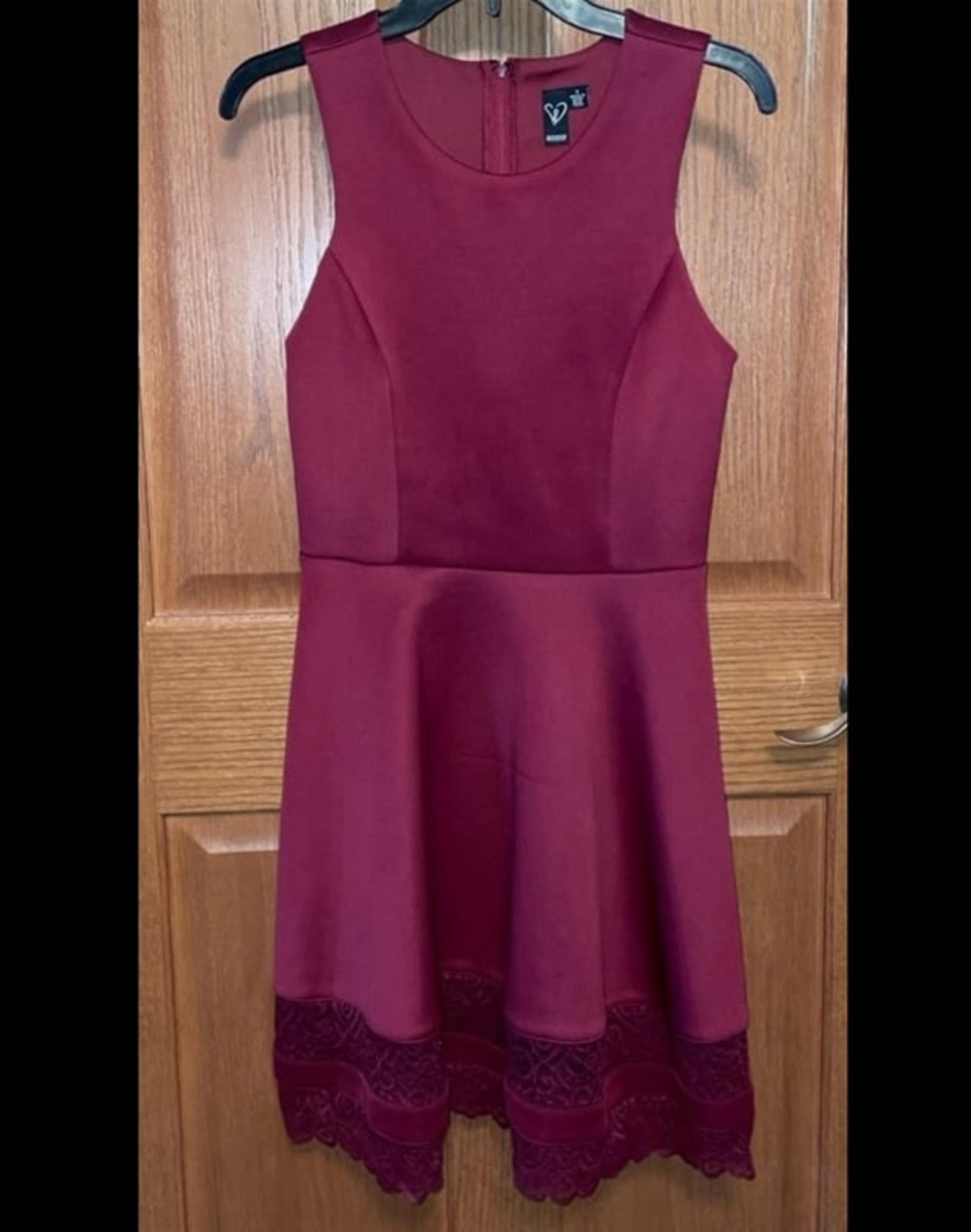 Pink Party Dress Maroon Burgundy Lace Juniors Size 7 Cocktail Dance Dresses NEW