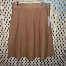 NWT Liz Claiborne caramel heather super soft comfy A line skirt size L