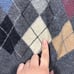 Quill's Woolen Market Men Argyle Lambswool Sweater V-Neck Gray Ireland L Grandpa