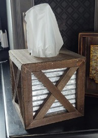 New Barn Door Rustic Square Tissue Box Cover. Bathroom Accessories