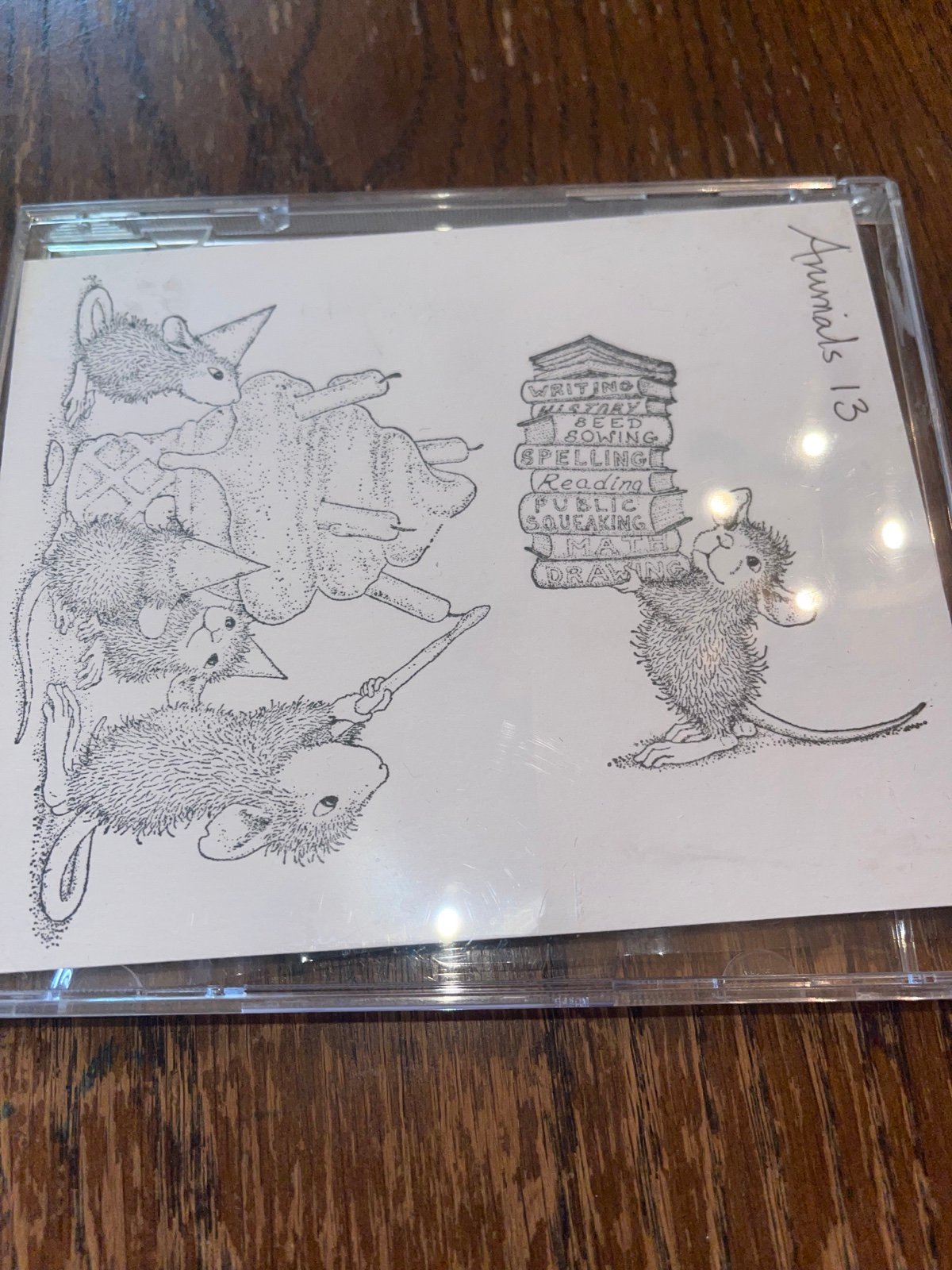 Stampendous House Mouse Cling Rubber Stamp Stack Of Books Lighting Of A Cupcake