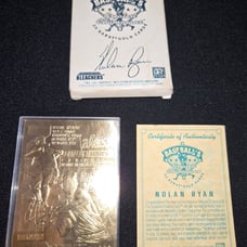 Nolan Ryan 23 k gold single card with authenticity card and package