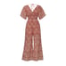 Cleobella Printed Jess Wide Leg V-Neck Short Sleeve Jumpsuit Size XS