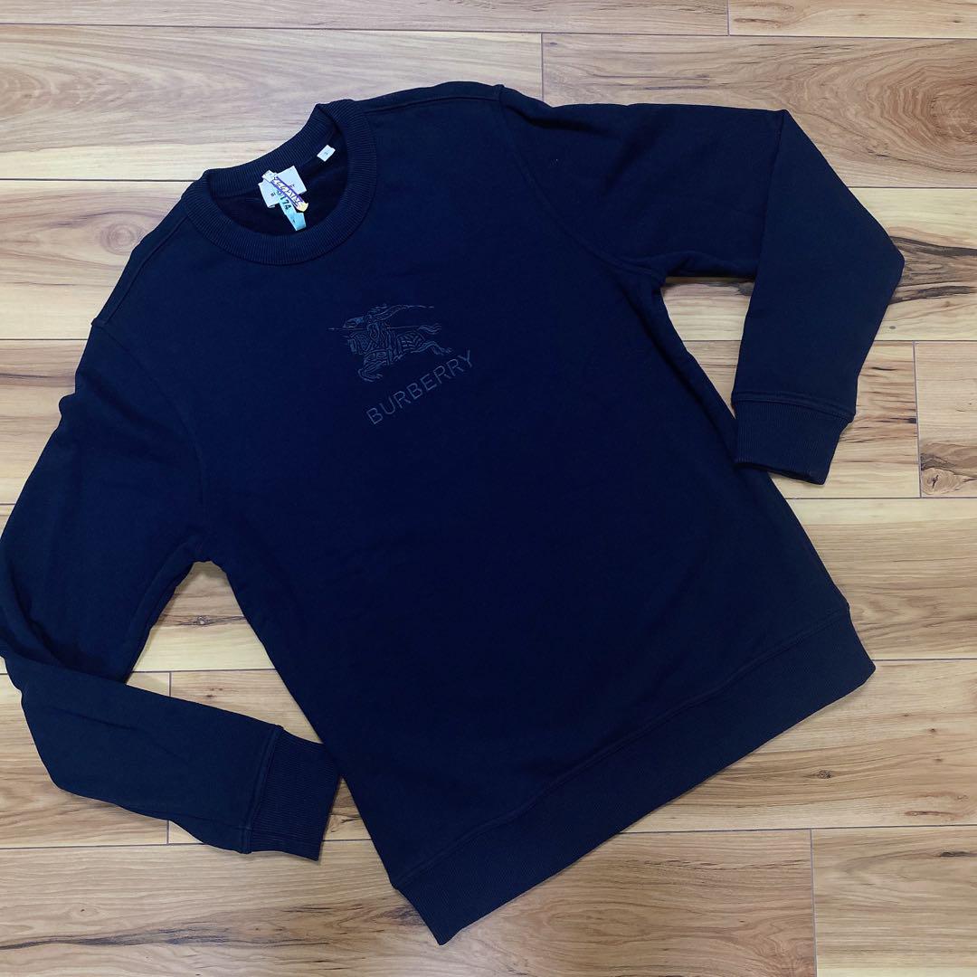 BURBERRY Navy Embroidered Logo Sweatshirt