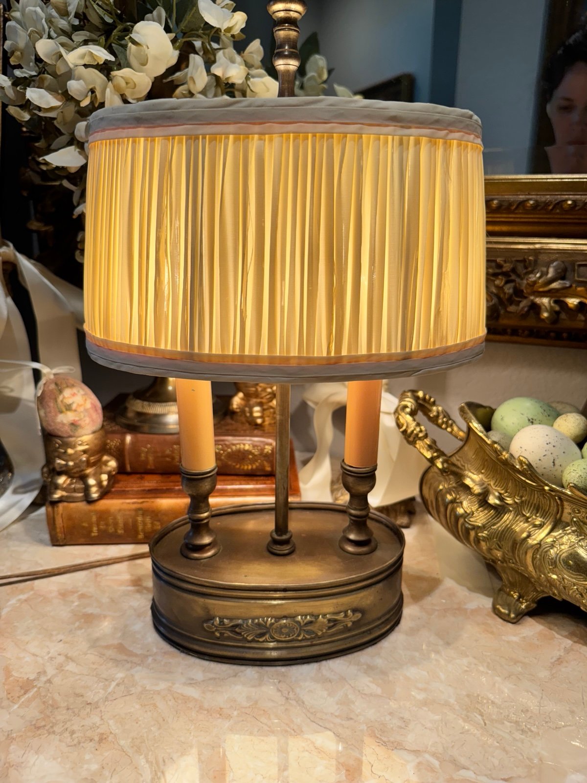 Vintage Small brass bouilotte lamp