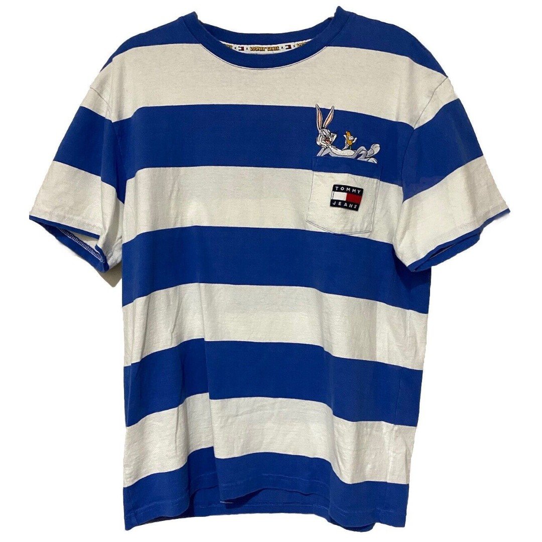 Tommy Hilfiger Tommy Jeans X Looney Tunes Bugs Bunny Stripe Shirt Sz M