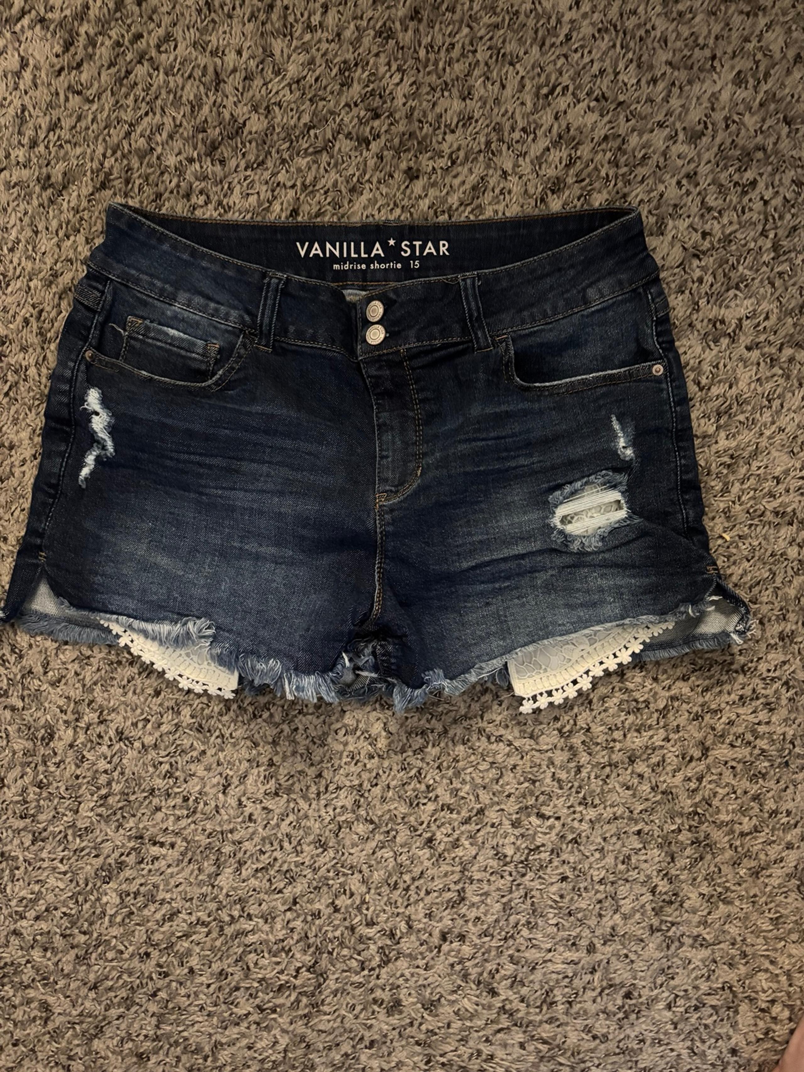 Distressed Blue Shorts