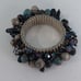 Blue Tones and Silver Tone Cha Cha Beads Expandable Bracelet
