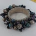 Blue Tones and Silver Tone Cha Cha Beads Expandable Bracelet