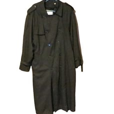Mens London Fog Trench Coat Size 40 Reg Dark Gray Belted Epaulettes