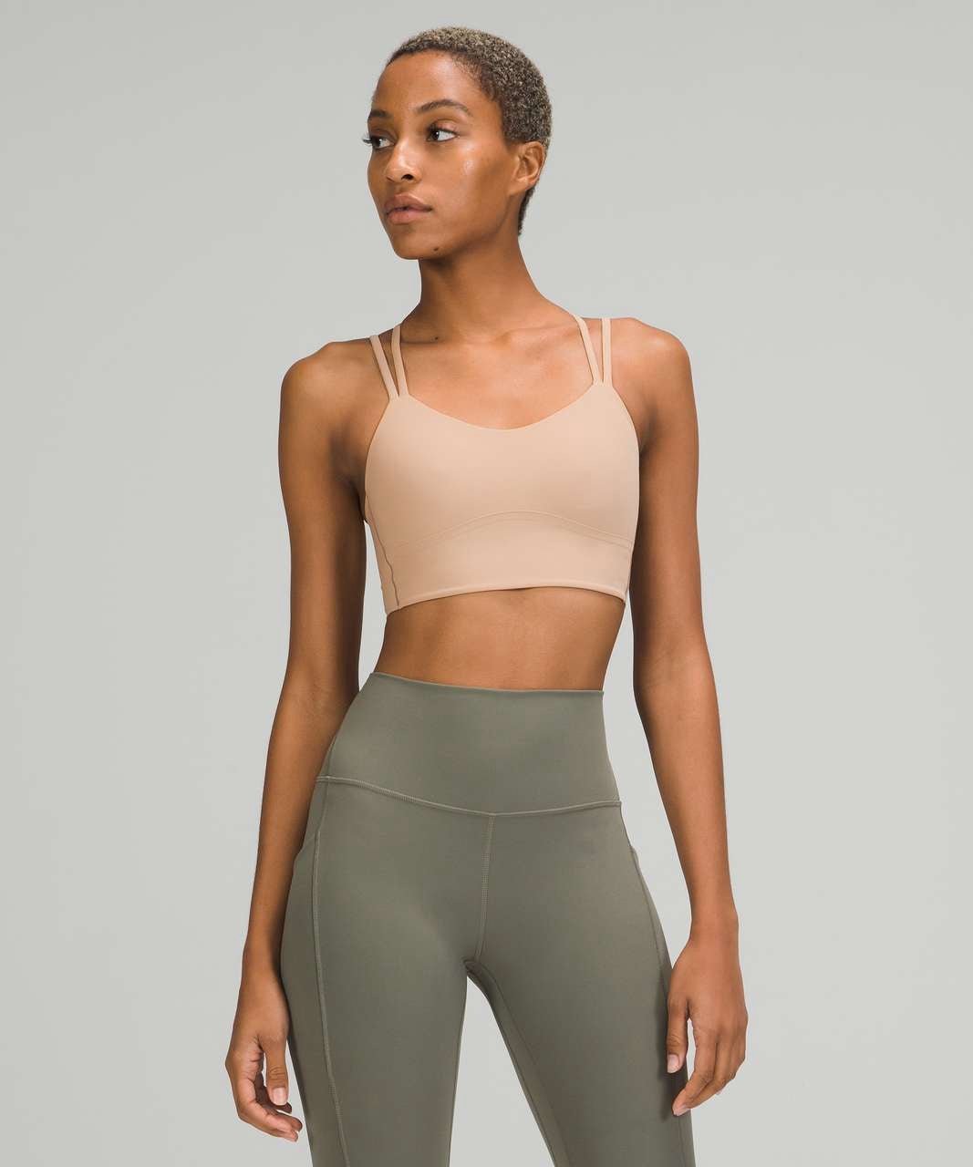 Lululemon Like a Cloud Bra Longline Light Support size 4 Almond Butter AMBU