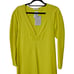 A.L.C. Mini Fit and Flare Dress Size 10 Lemon Yellow 3/4 Sleeve Plunging V Neck