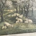 Vintage Currier & Ives American Homestead Spring Litho Print Framed Under Glass