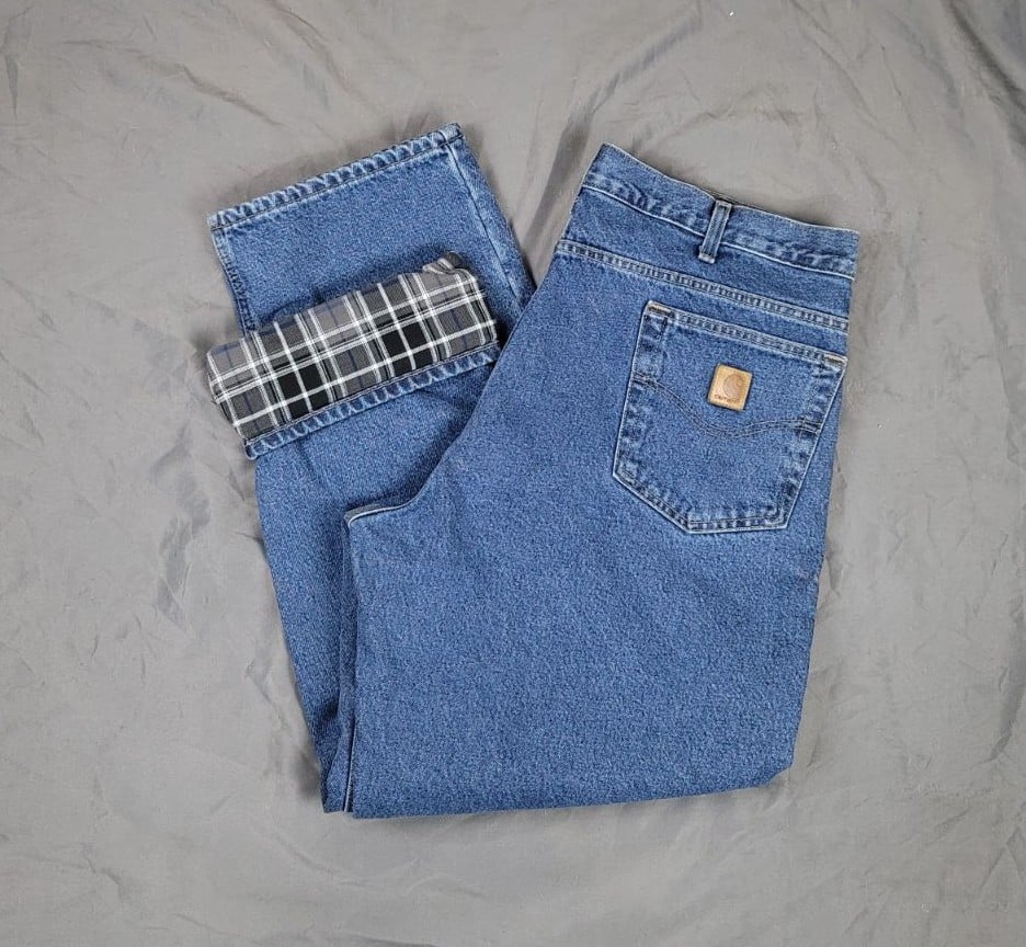 Carhartt Flannel Lined Jeans 38×30(37×30)