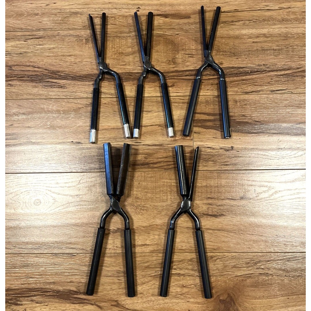 (5) Vintage Thermal Curling Irons Hair Product Kizure LA CA Metal Set
