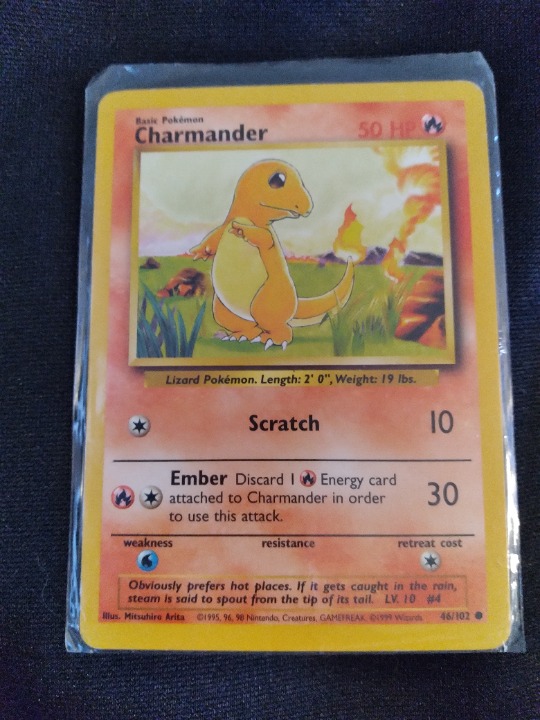 1995 CHARMANDER POKEMON CARD 46/102