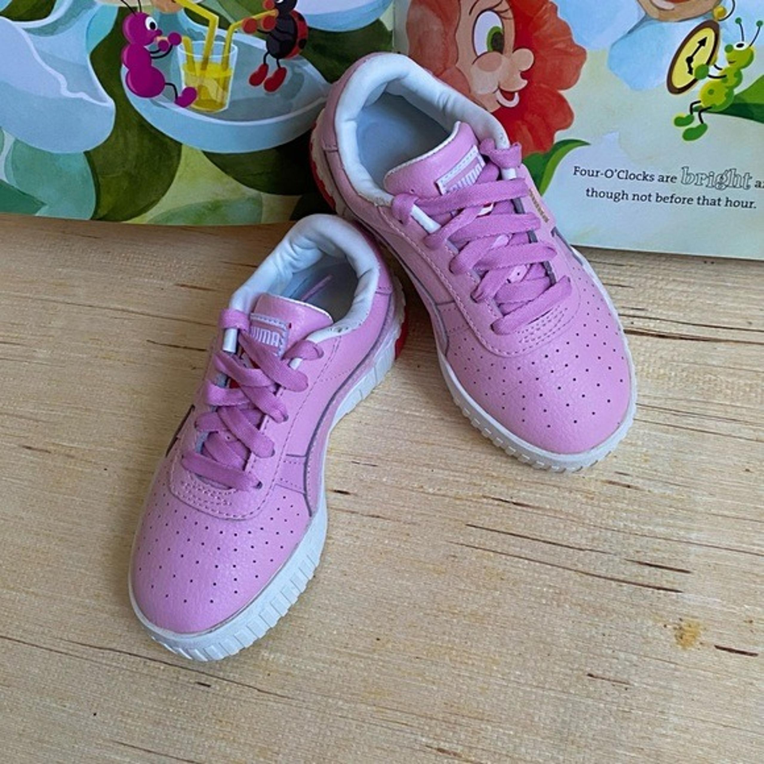 EUC Puma Cali Powder Pink White Sneakers 369698-01 - Girls Size US 11C Shoes