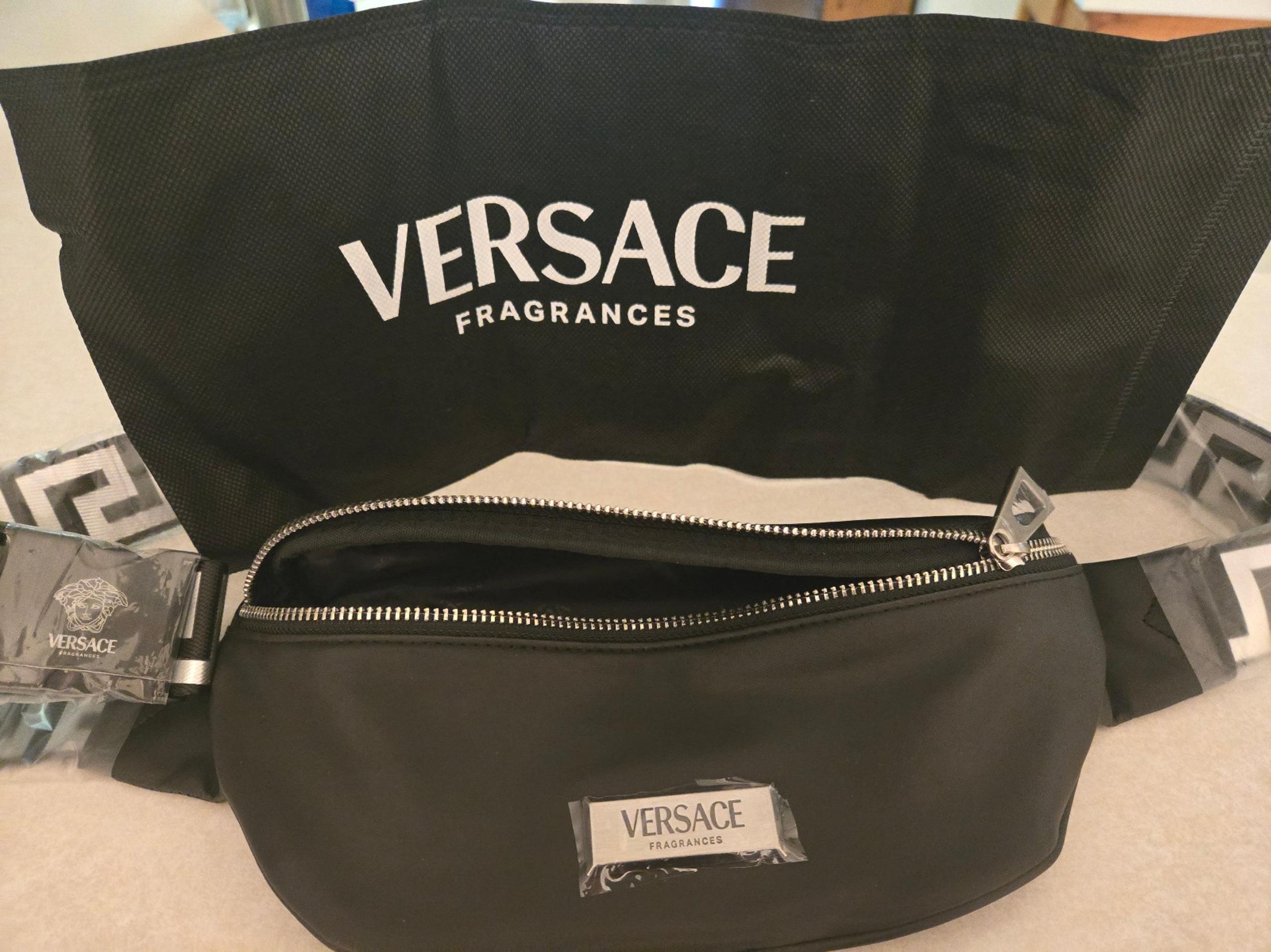 Versace Fanny Pack Logo Waist Bag w/Additional Carry Pouch New