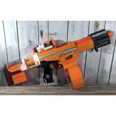 NERF Custom Alpha Trooper CS-6 Exclusive 25 Drum Scope Stock 6 Clip Blaster Toy