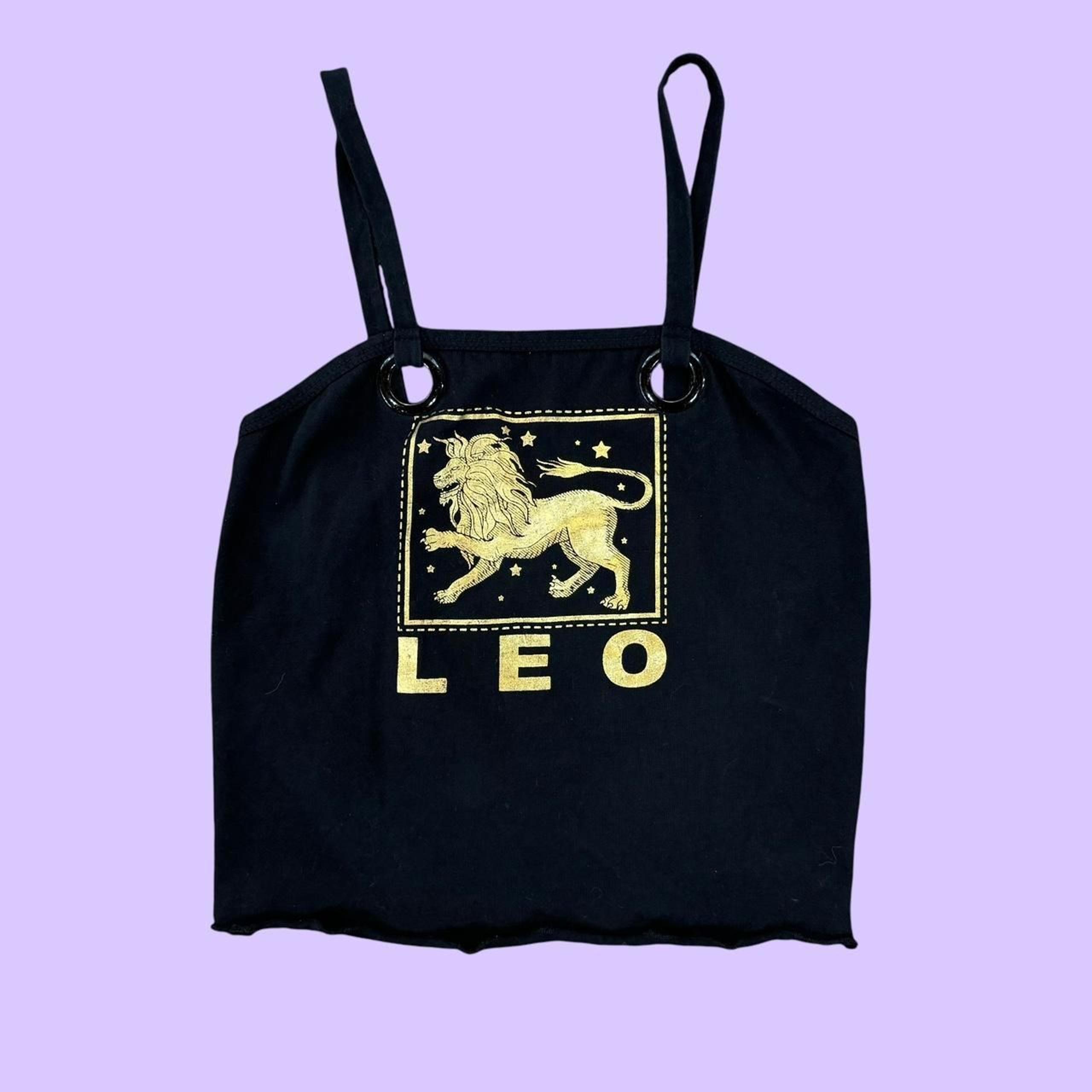 Dolls kill horoscopez Women's Black and Gold leo Crop top