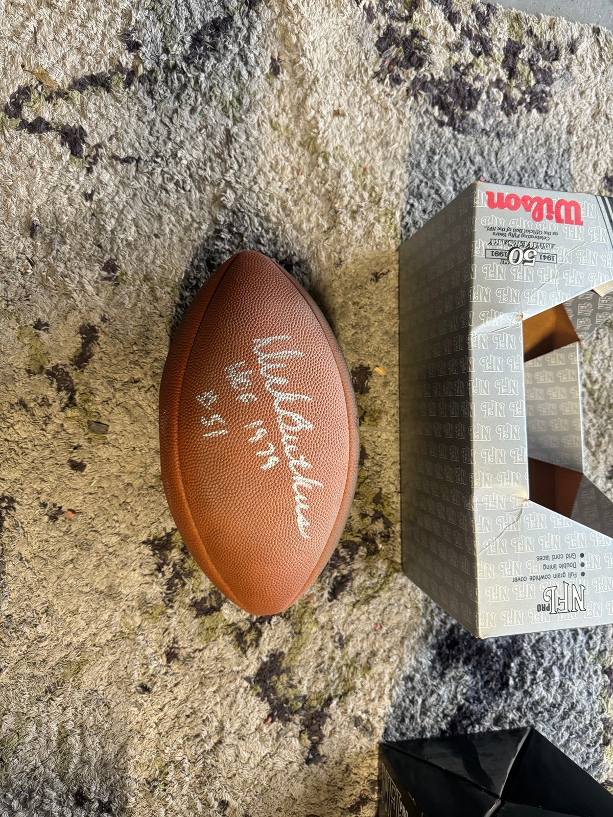 Dick Butkus signed NFL football