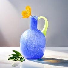 NEW 2.2lb Heavy Vase,Blue Glass Vase for Home Decor