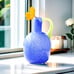 NEW 2.2lb Heavy Vase,Blue Glass Vase for Home Decor