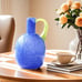 NEW 2.2lb Heavy Vase,Blue Glass Vase for Home Decor