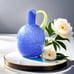 NEW 2.2lb Heavy Vase,Blue Glass Vase for Home Decor
