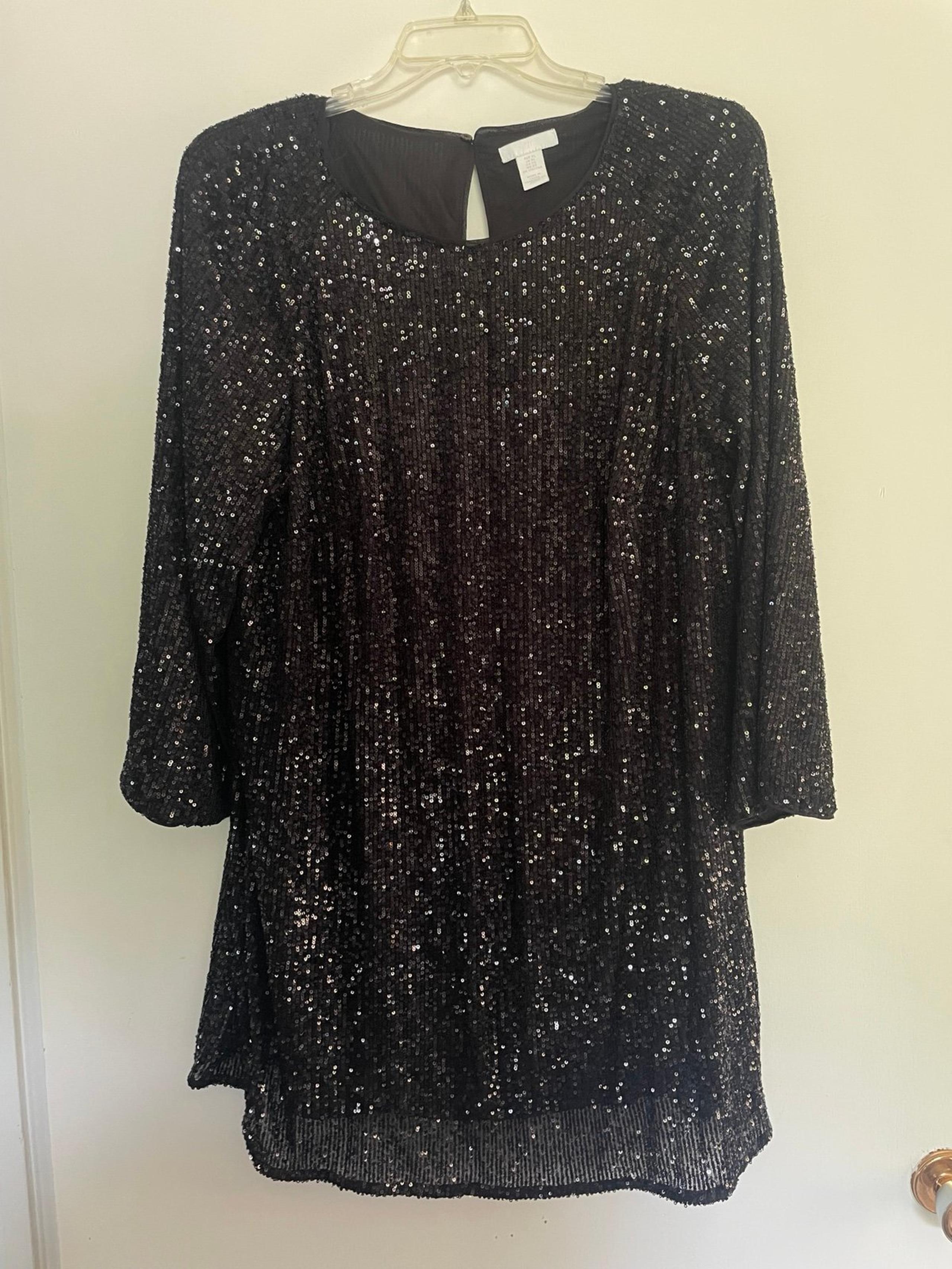 H&M Black Sequin Sparkly Dress Size XL