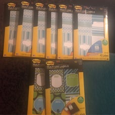 8 pk of post-IT Multi-Use Labels 6250-RD assorted designs