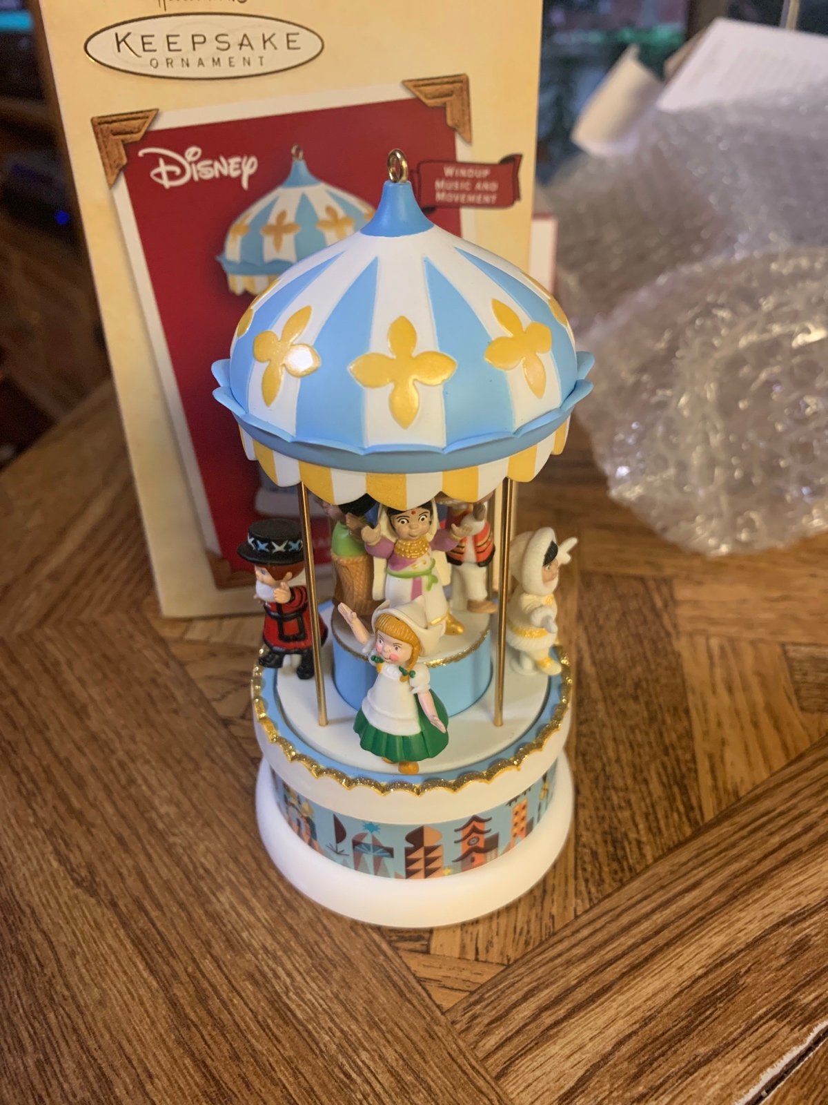 Hallmark 2004 Disney Small World Wind up Ornament Plays It’s A Small World