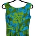 Vintage 70's Hostess Dress M Maxi Hawaiian Cover Button Peplum Green Blue Floral