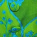 Vintage 70's Hostess Dress M Maxi Hawaiian Cover Button Peplum Green Blue Floral