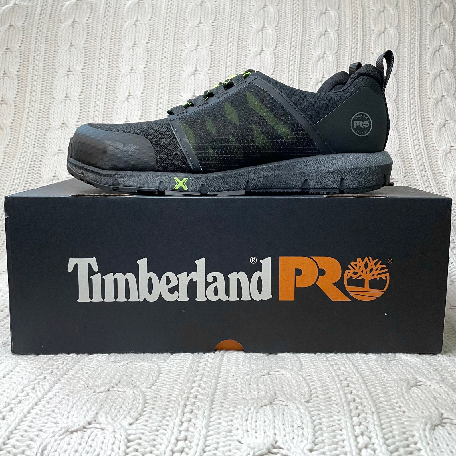 Timberland Pro Radius Composite Safety Toe CT Work Sneaker in Black/Hi Viz