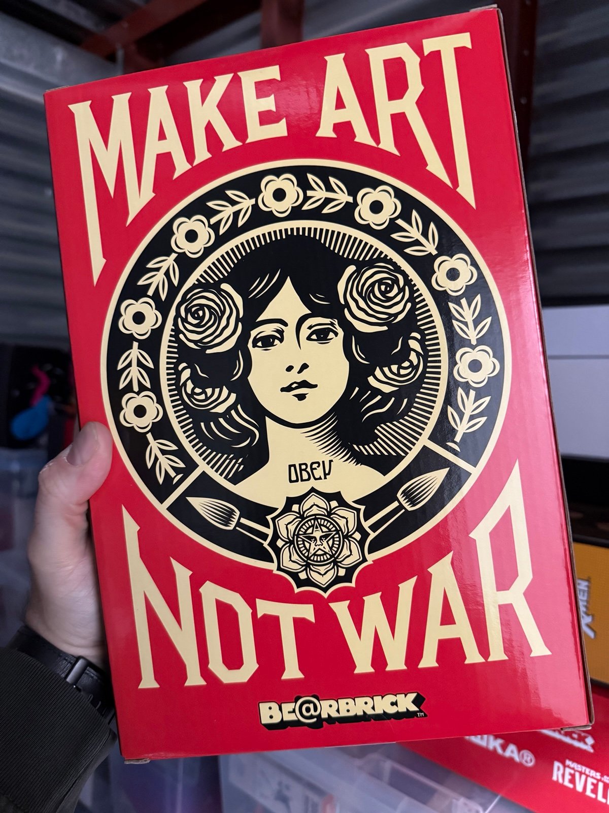 2023 DesignerCon Exclusive Shepard Fairey Bearbrick 400% + 100% Make Art Not War