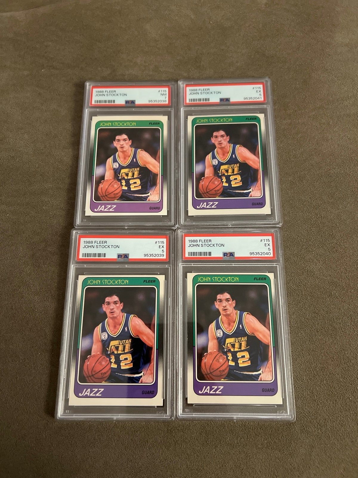 PSA 1988 Fleer John Stockton #115 x4