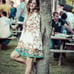 Free People Chinoise White Floral Print Boho Gypsy Festival Mini Dress Tunic