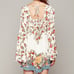 Free People Chinoise White Floral Print Boho Gypsy Festival Mini Dress Tunic