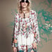 Free People Chinoise White Floral Print Boho Gypsy Festival Mini Dress Tunic