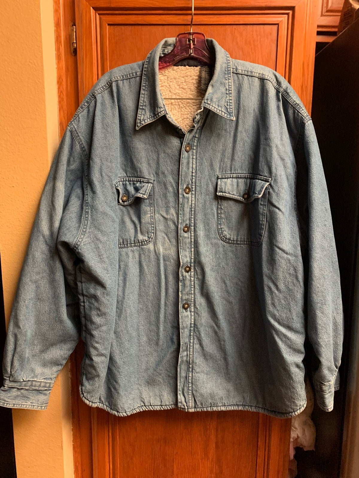 Men’s route 66 fleece lined denim jacket