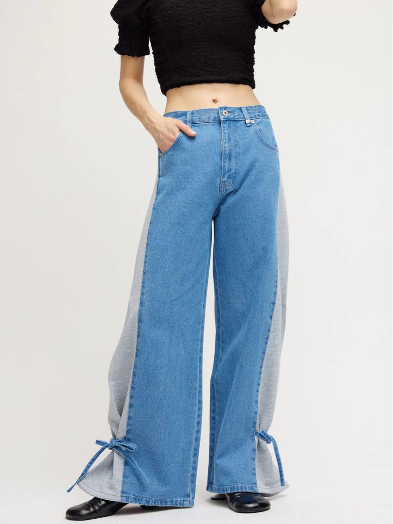 SIDE SWITCH 2WAY RIBBON DENIM PANTS