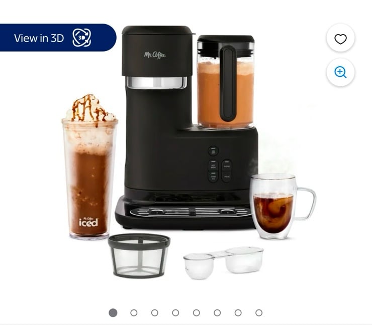 Mr. Coffee Single Serve Frappe and Iced Coffee Maker with Blender, Black