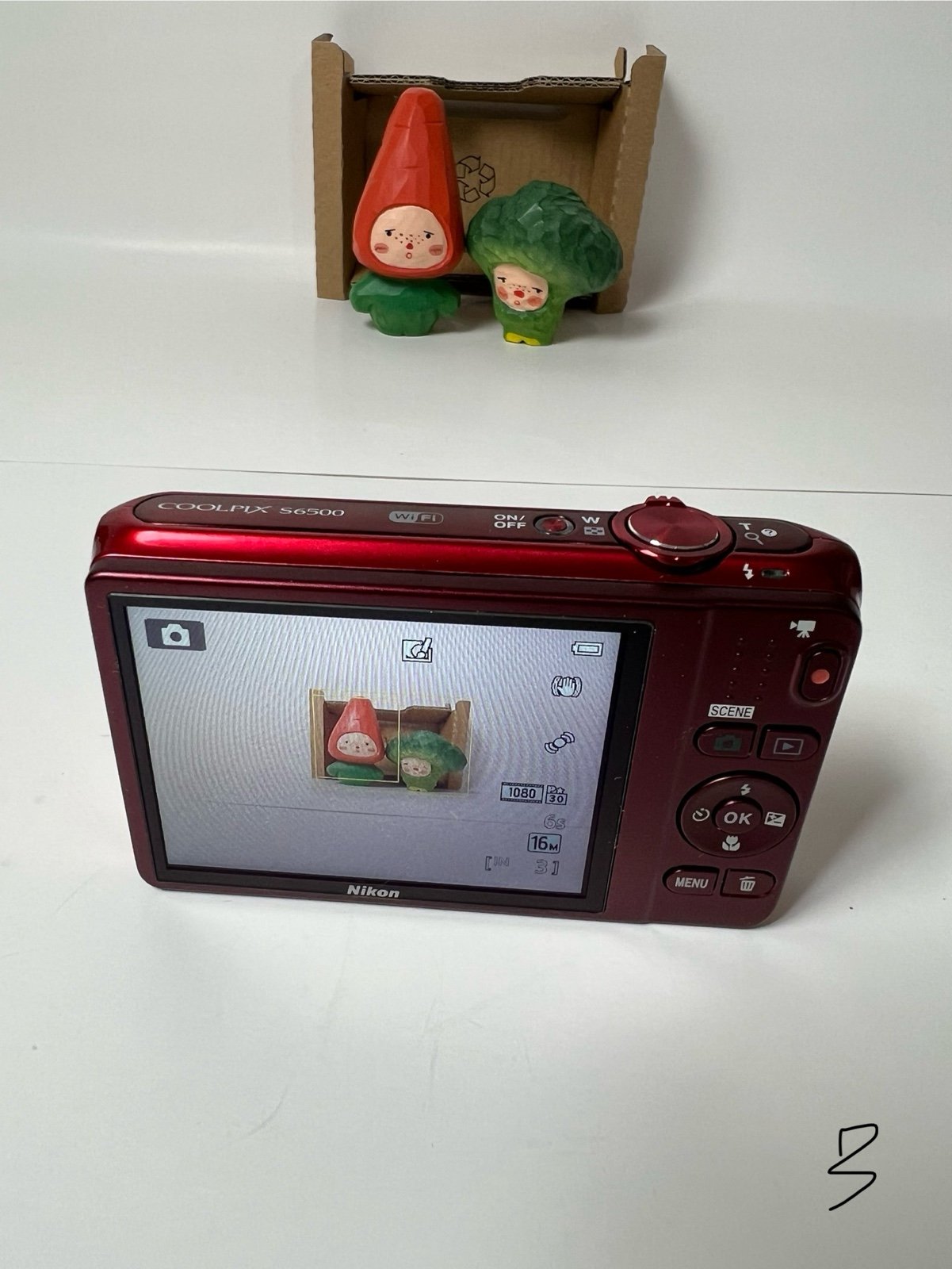 Nikon COOLPIX S6500 Wi-Fi Digital Camera with 12x Zoom (Red)